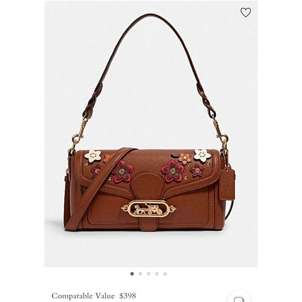 Coach Jade Shoulder Bag With Daisy Applique - Picture 6 of 8